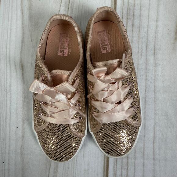 Kids Keds Glitter Kickstart Jr. Sparkle Rose Gold Sneakers Shoes Size 10C - Picture 3 of 6